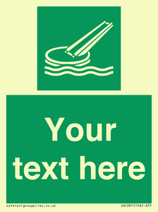 Custom sign safe condition Marine evacuation slide